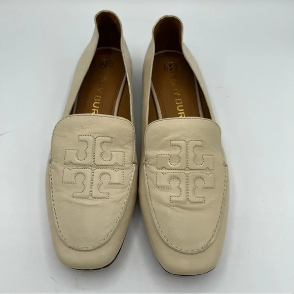 Tory Burch Cream Leather Loafers - Picture 1 of 10
